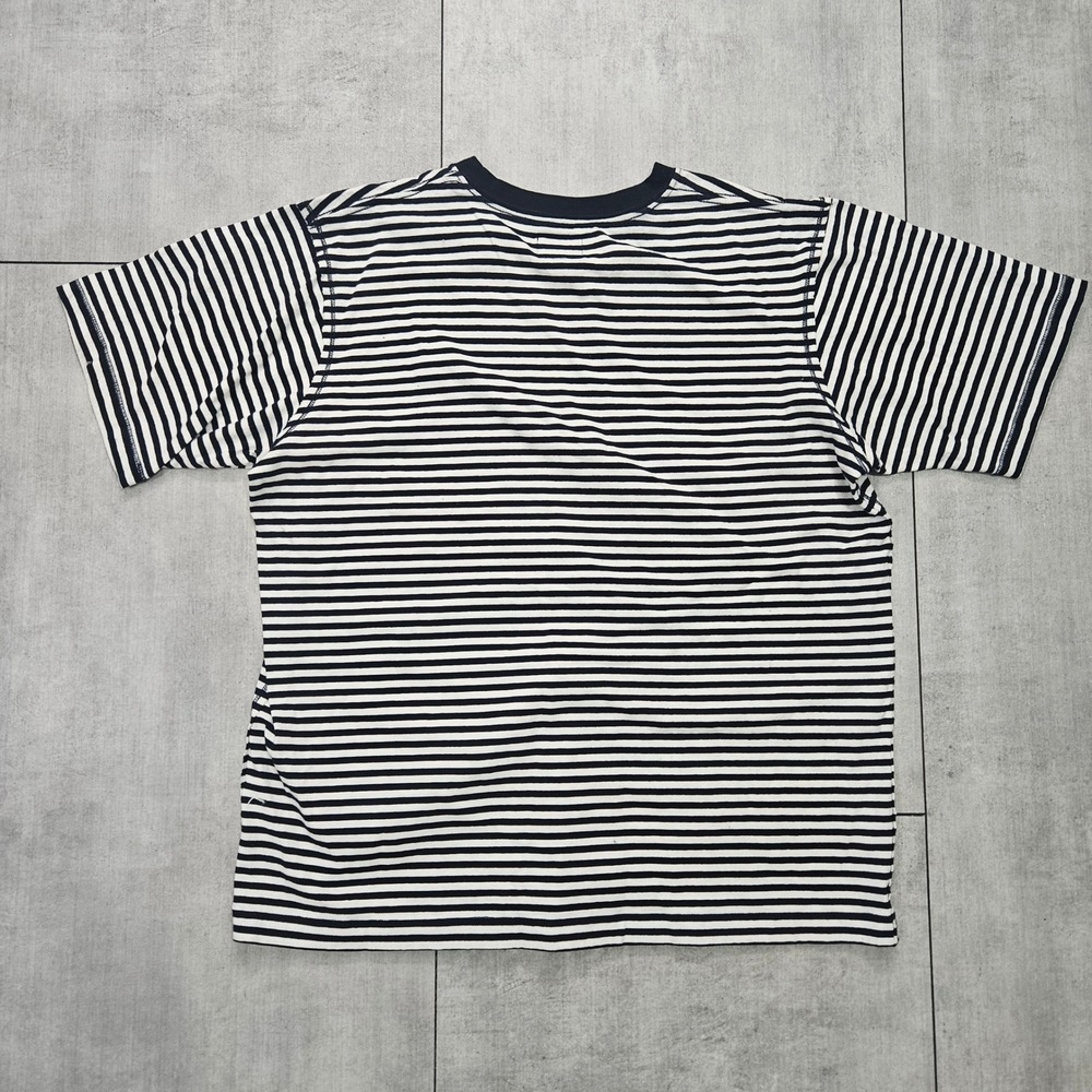 Needles Japan Striped T-Shirt Butterfly Logo EJ228 Mens Size S Black White - Picture 2 of 7